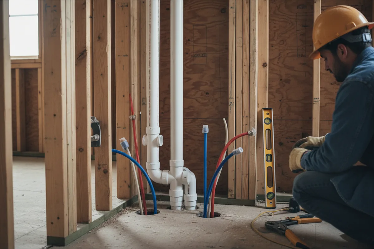 Drain and supply rough-in during Sump Pump Repair in Firebaugh